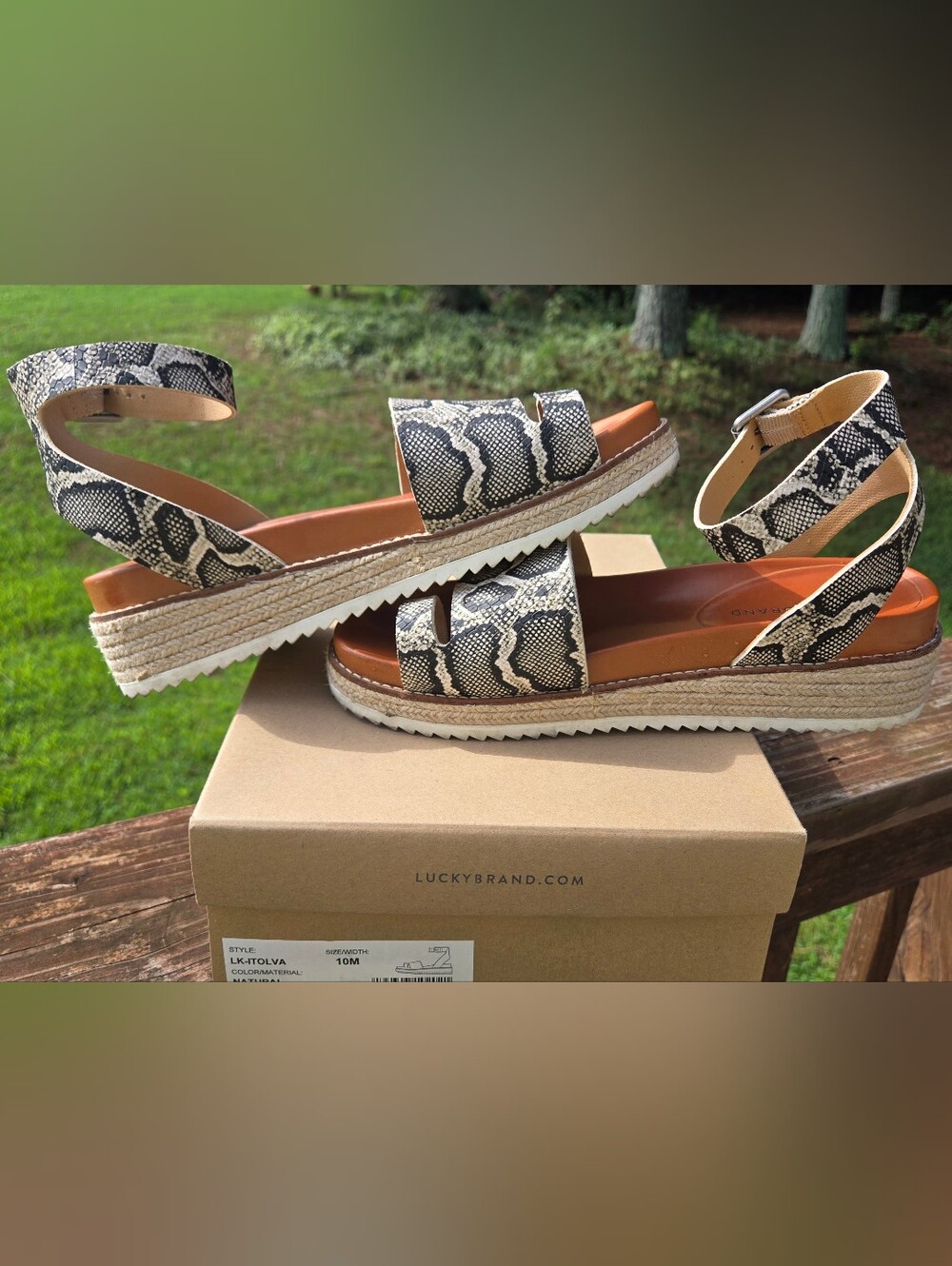 Lucky Brand Snake Print Sandals - Picture 3 of 4